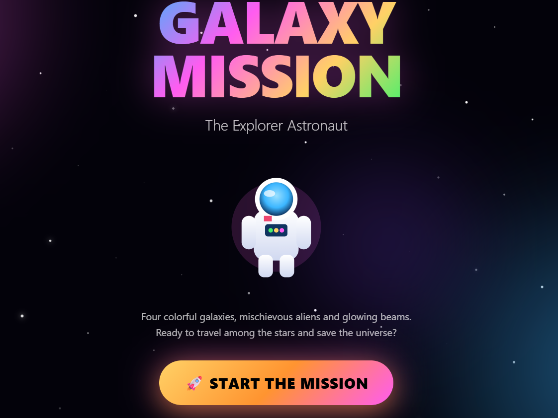 Illustrated cover for Galaxy Gleam Quest